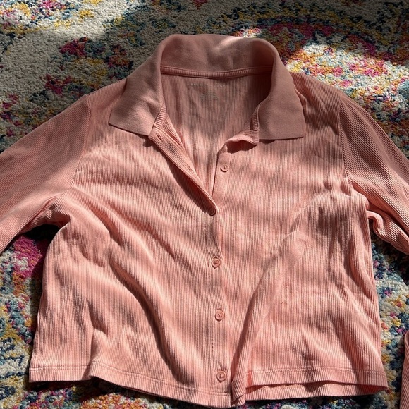 American Eagle size large peach, crop long sleeve - Picture 2 of 4